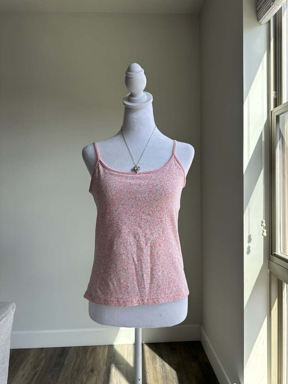 Vintage St John's Bay Pink Floral Camisole Tank Top Size Medium